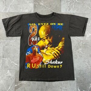 REP-BOOT 90s Vintage Tupac Graphic Rap Tee Mens Medium All Eyez On Me Shirt